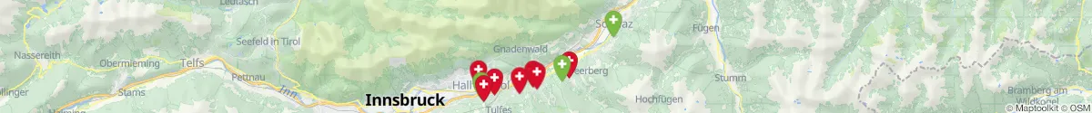 Kartenansicht für Apotheken-Notdienste in der Nähe von Gnadenwald (Innsbruck  (Land), Tirol)
